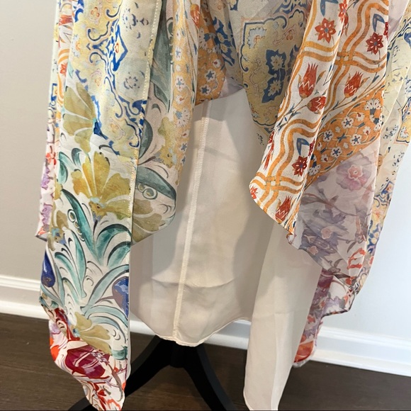 City Chic Zambia Ivory Multicolor Print V-Neck Spaghetti Strap Dress NWT - Picture 9 of 11